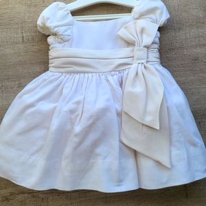 Ralph Lauren formal baby girl corduroy dress in ivory. 0-3 months.